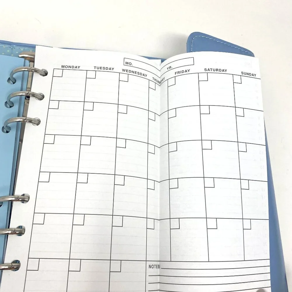 Vintage GAP Day Calendar Planner Markers Binder Blue Geometric Flowers NWOT